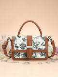 Exotic Rosetta Structured Sling Bag (Brown)
