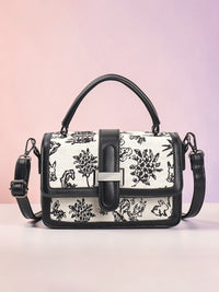 Exotic Rosetta Structured Sling Bag (Black)