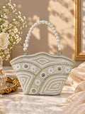 EXOTIC Zivara Pearl Embellished Clutch for Women - EXOTIC Zivara Pearl Embellished Clutch for Women