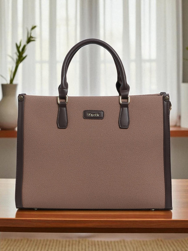 Exotic Structured Executive Oversize Tote/Hand Bag (Wine)