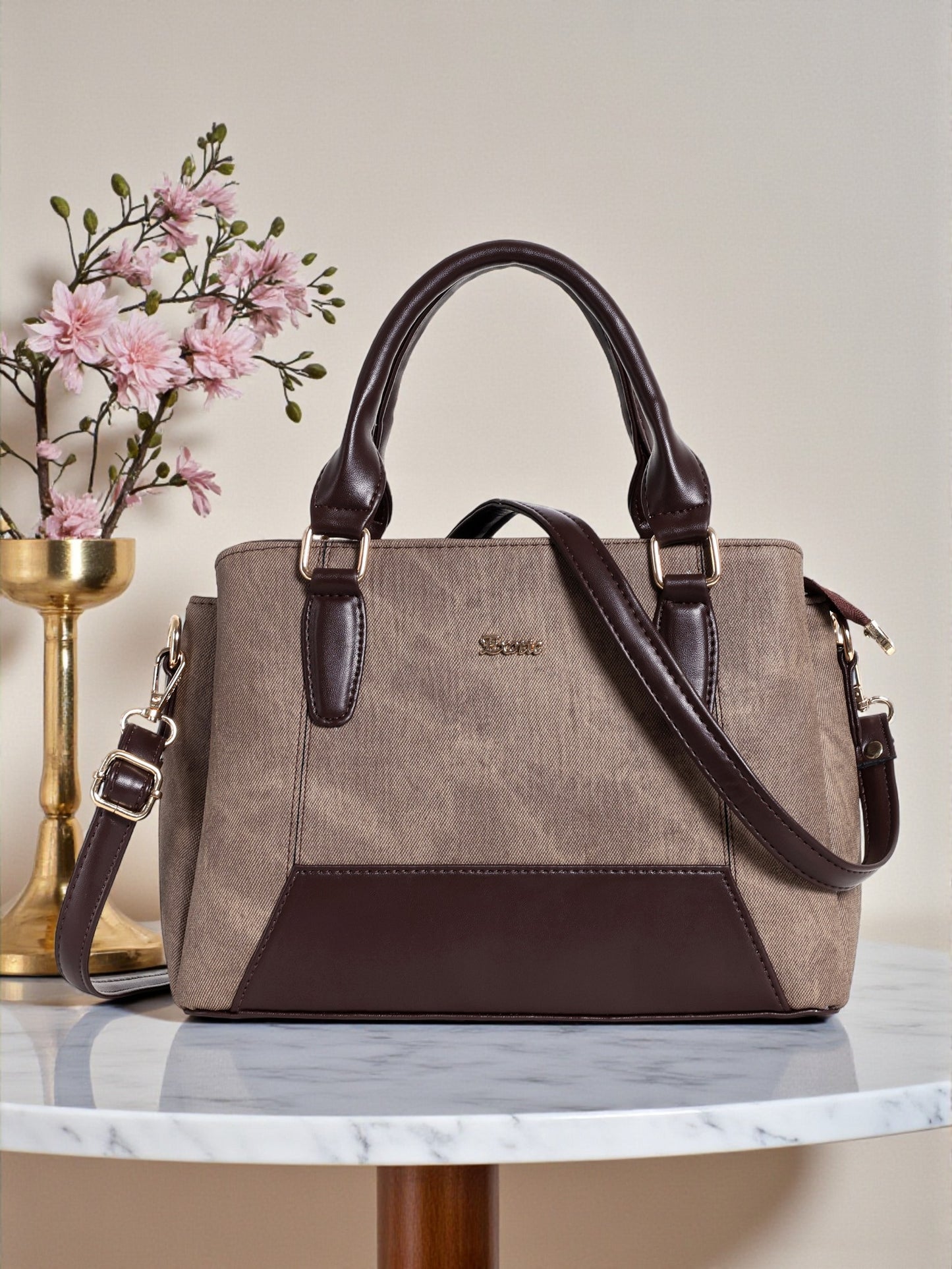 Exotic Three section Denim Bag