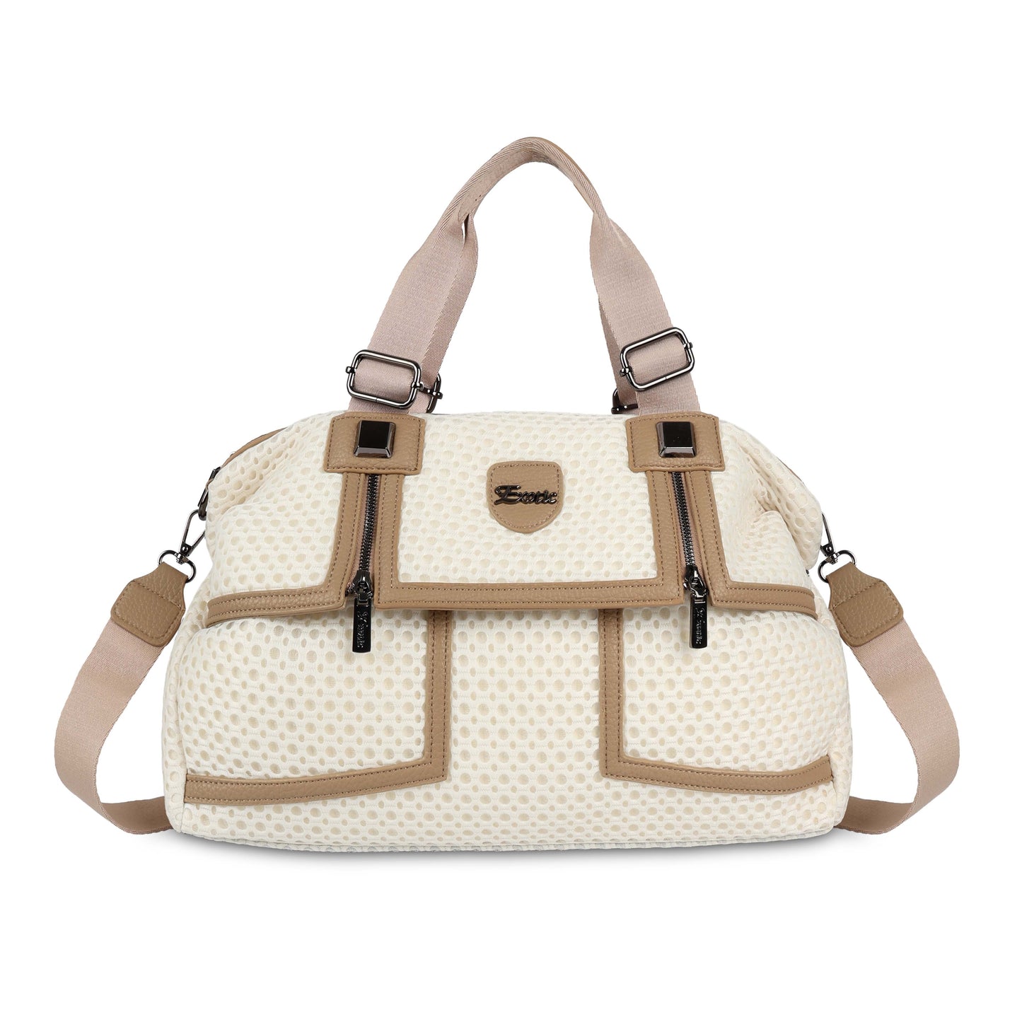 Exotic Premium Mesh Fabric Hand & Sling Bag with Multiple Compartments and Adjustable Strap