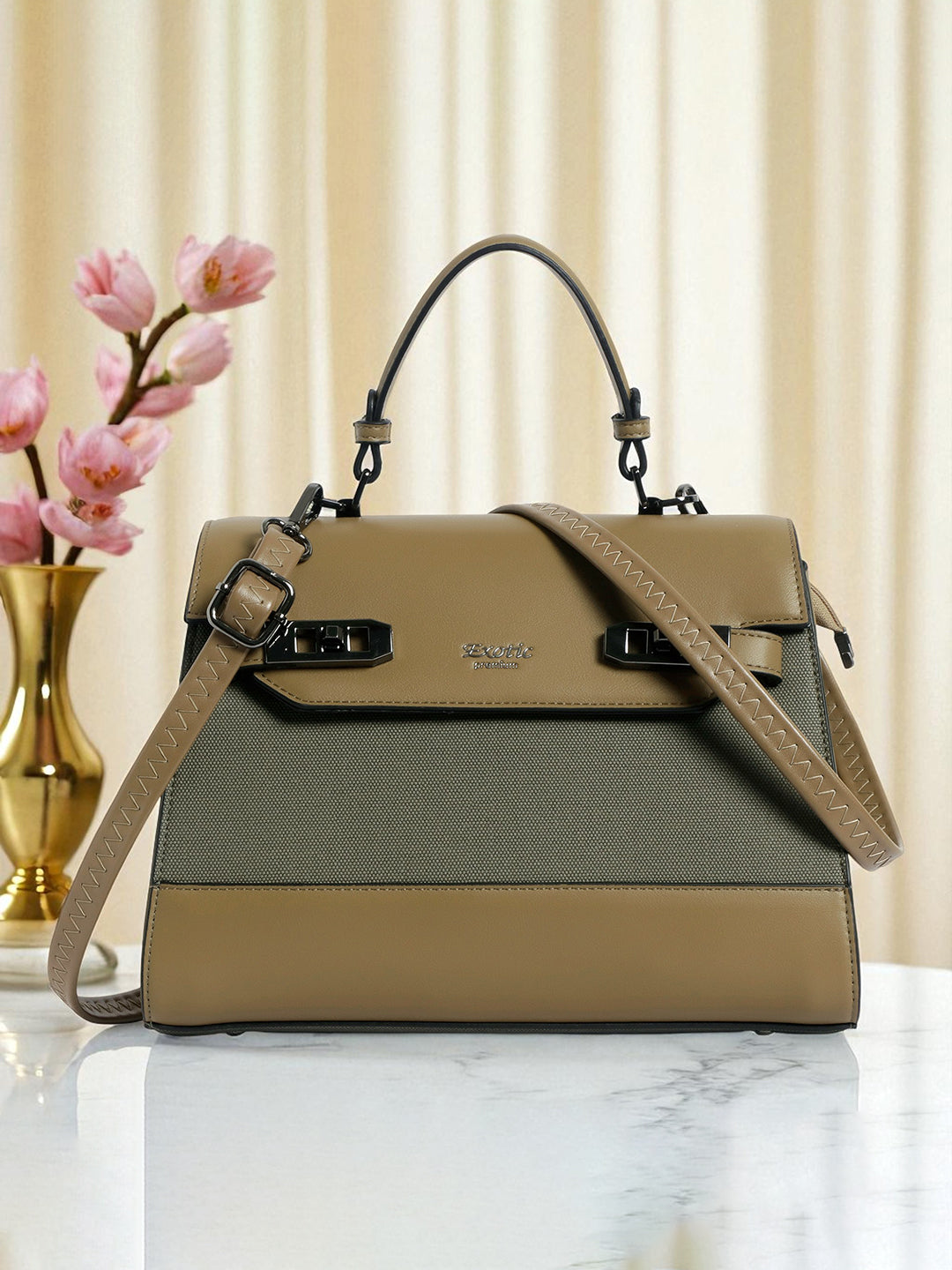 Exotic Dualtone Textured Handbag