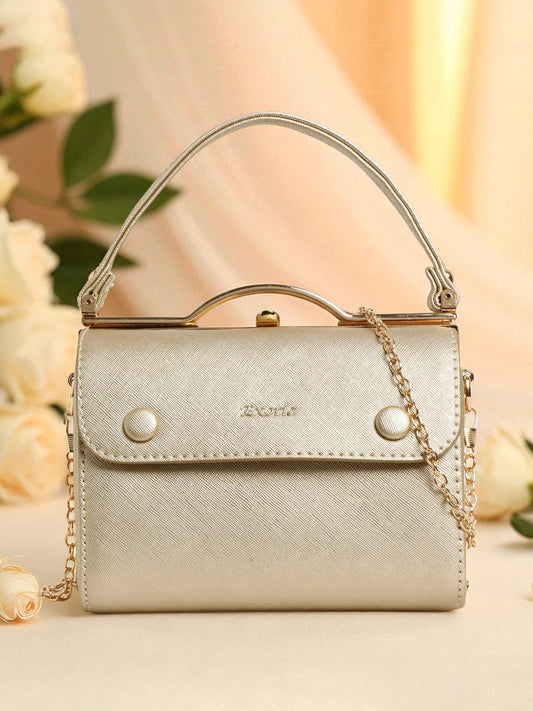 Exotic Premium Convertible Style Elegant Handbag (Gold)