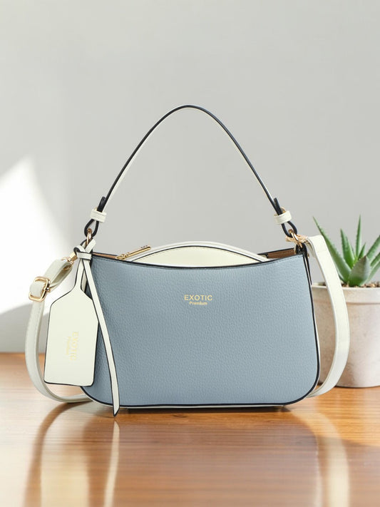Exotic Premium Azure Curve Shoulder Bag (Cloud Orchid)