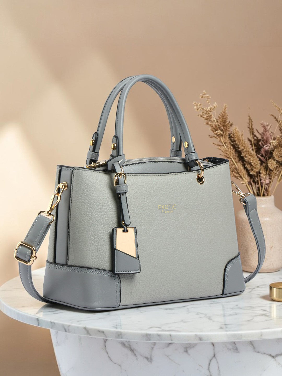 Exotic Caramel Edge Structured Handbag
