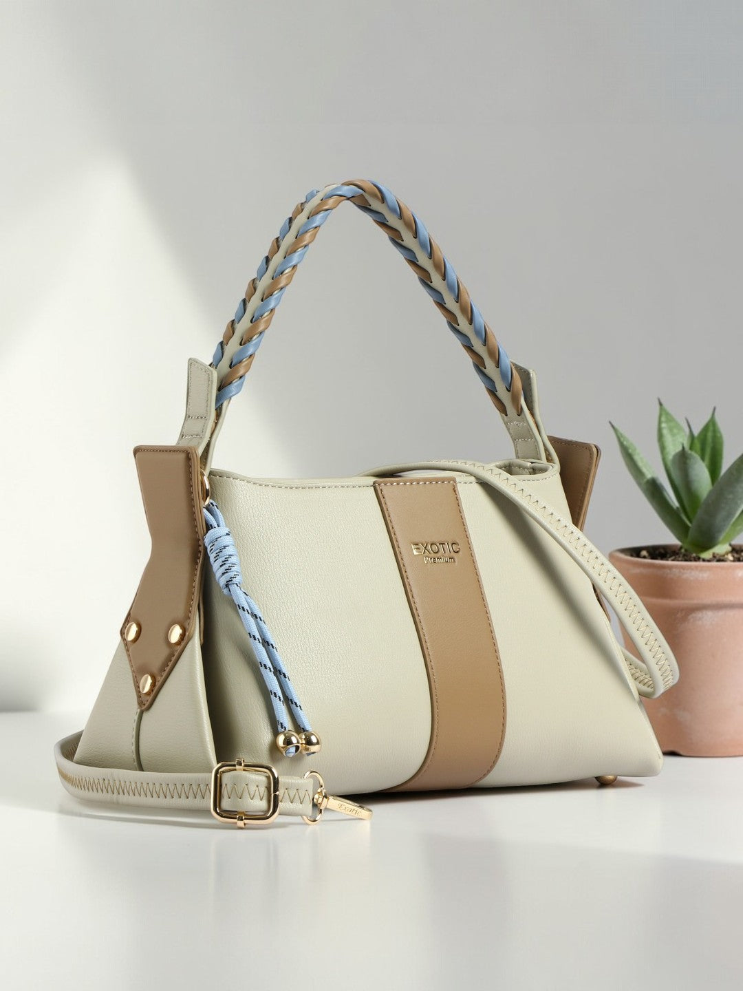 EXOTIC Noiré Twist Structured Handbag