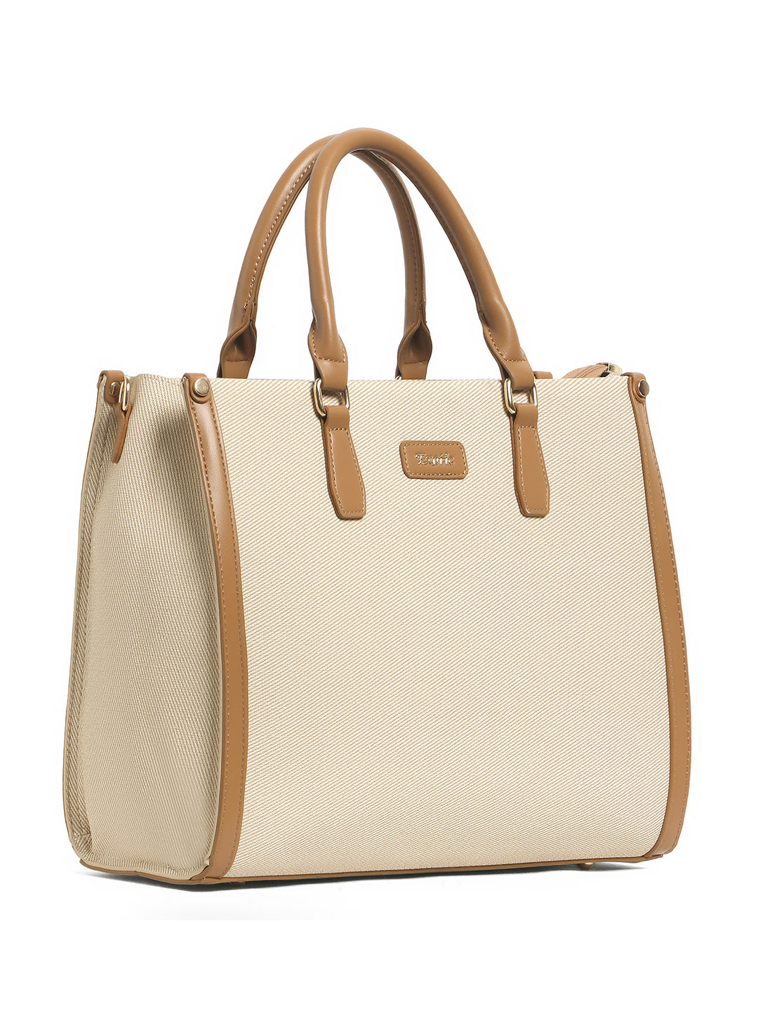Exotic Structured Executive Oversize Tote/Hand Bag (Beige)