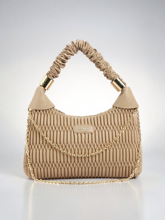 Exotic Premium Celestia Quilted Hobo Shoulder bag (Khaki)