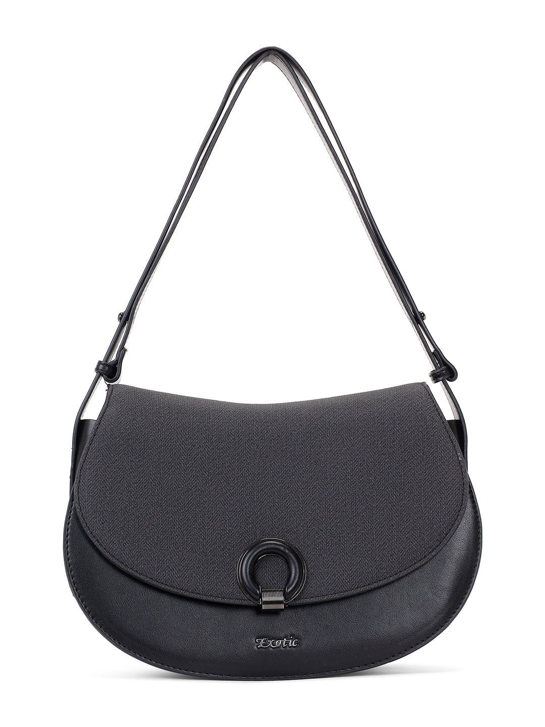 Exotic Simone Textured Saddle Bag