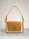 Exotic Ravelle Structured Shoulder Bag for Women (Tan)