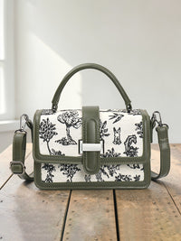 Exotic Rosetta Structured Sling Bag (Green)
