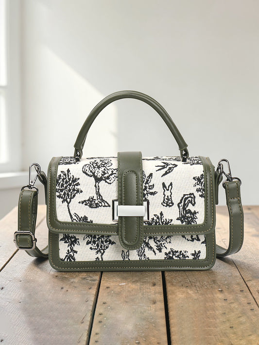 Exotic Rosetta Structured Sling Bag (Green)