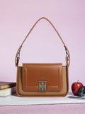 Exotic Ravelle Structured Shoulder Bag for Women (Brown)