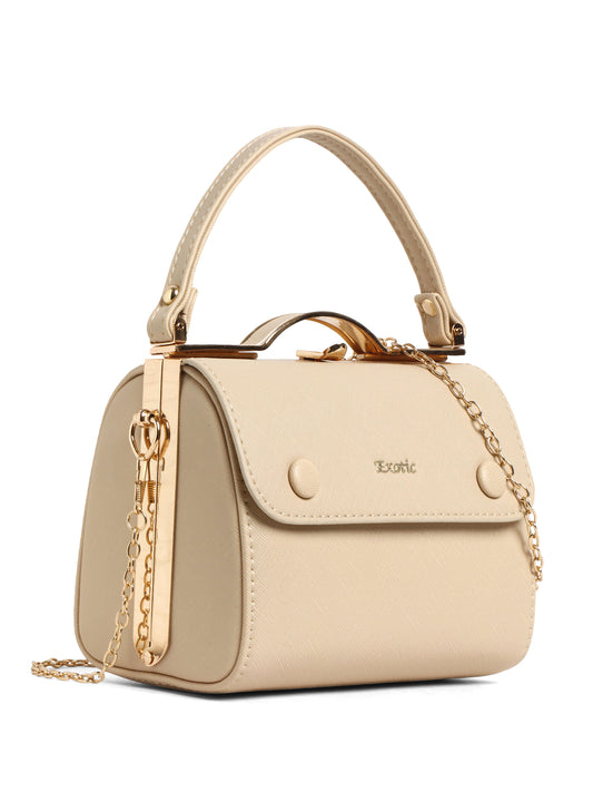 Exotic Premium Convertible Style Elegant Handbag (Off White)