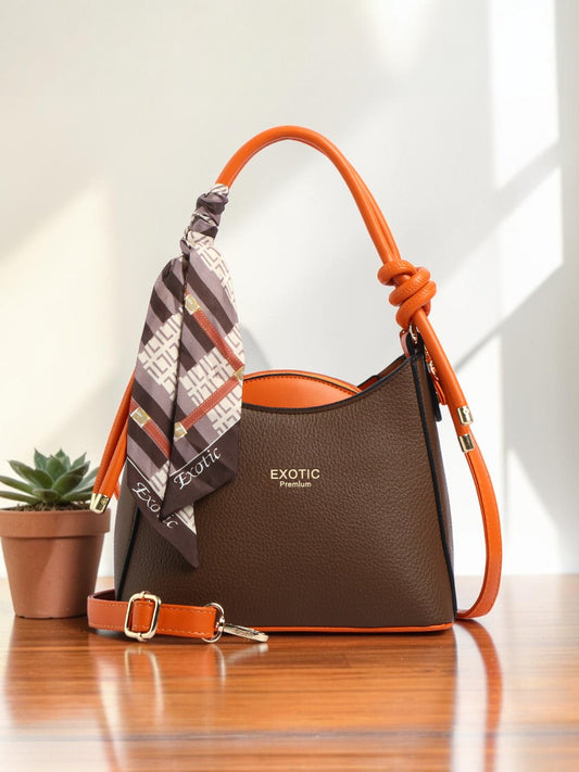 Exotic Elara Knot Hobo Shoulder Bag (Brown Sugar)