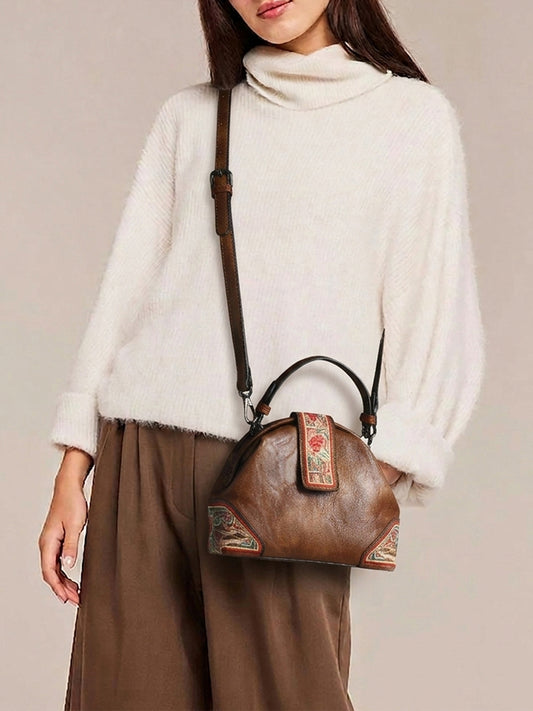 Exotic Zenvira Artisan Satchel Bag (Brown)