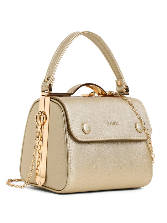 Exotic Premium Convertible Style Elegant Handbag (Gold)