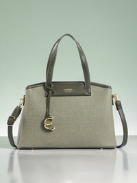 Exotic Evara Structured Satchel Handbags (Green)