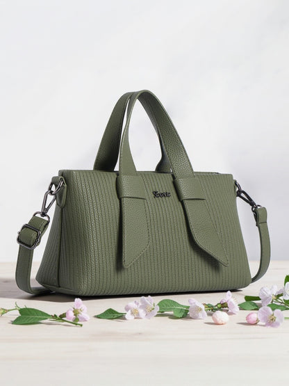 Exotic Valeria Satchel Sling Bag for Women Textured Leatherette Top Handle & Detachable Crossbody Strap