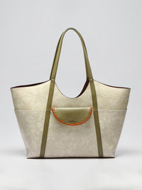 Exotic Veltrix Arc Tote Bag for Women (Beige)