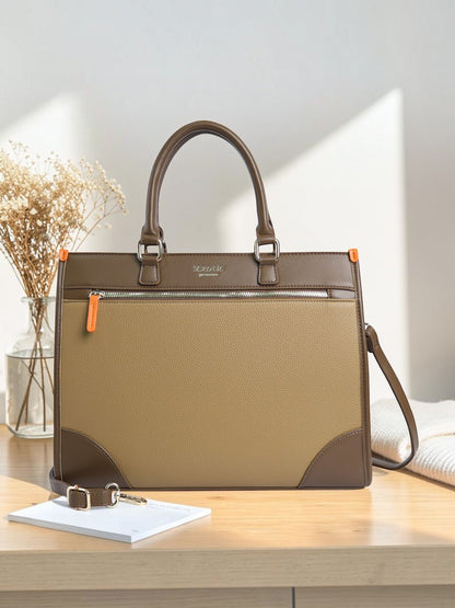 Exotic Alora Structured Tote Handbag Khaki