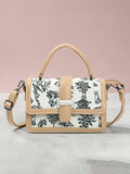 Exotic Rosetta Structured Sling Bag (Khaki)