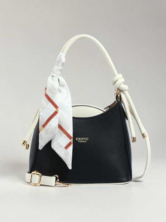 Exotic Elara Knot Hobo Shoulder Bag (Black)