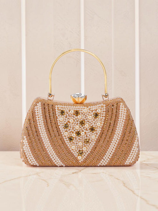 EXOTIC Studded Embroidered Party Clutch Intricate Beaded & Floral Embroidery