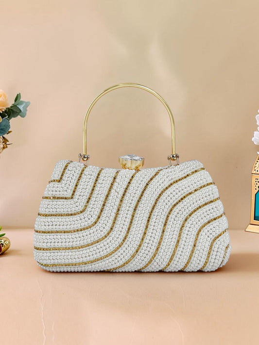 EXOTIC Studded Embroidered Party Clutch Intricate Beaded & Floral Embroidery