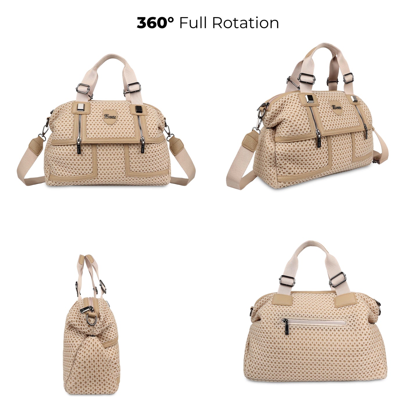 Exotic Premium Mesh Fabric Hand & Sling Bag with Multiple Compartments and Adjustable Strap