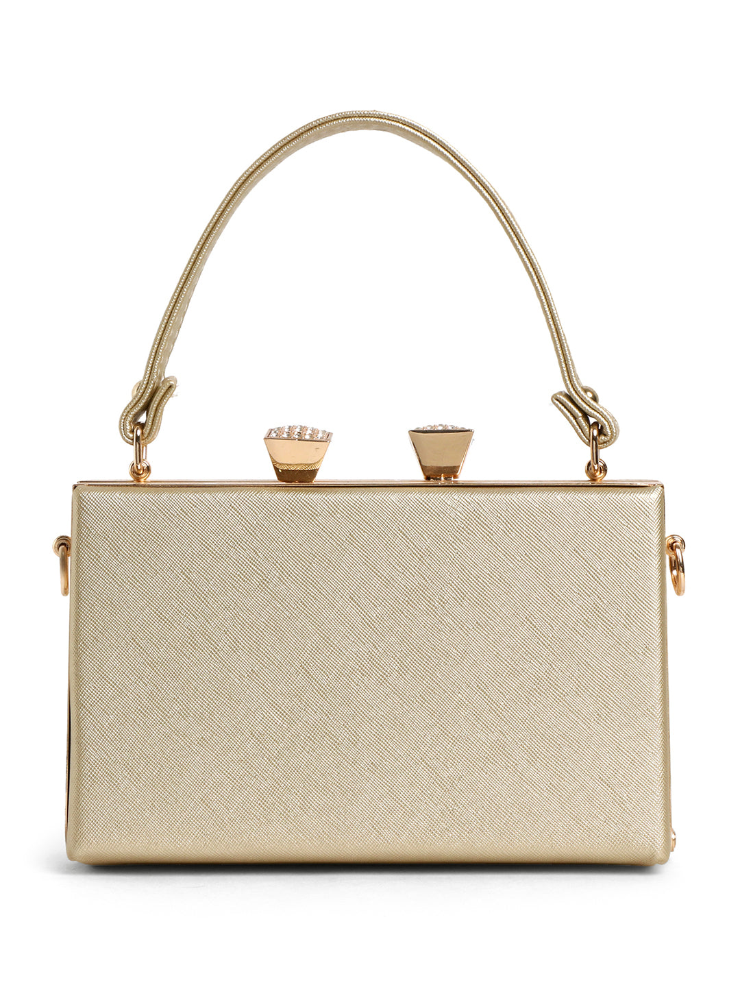Exotic Premium Convertible Style  Frame Bridal Bag (Gold)