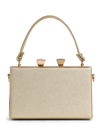Exotic Premium Convertible Style  Frame Bridal Bag (Gold)