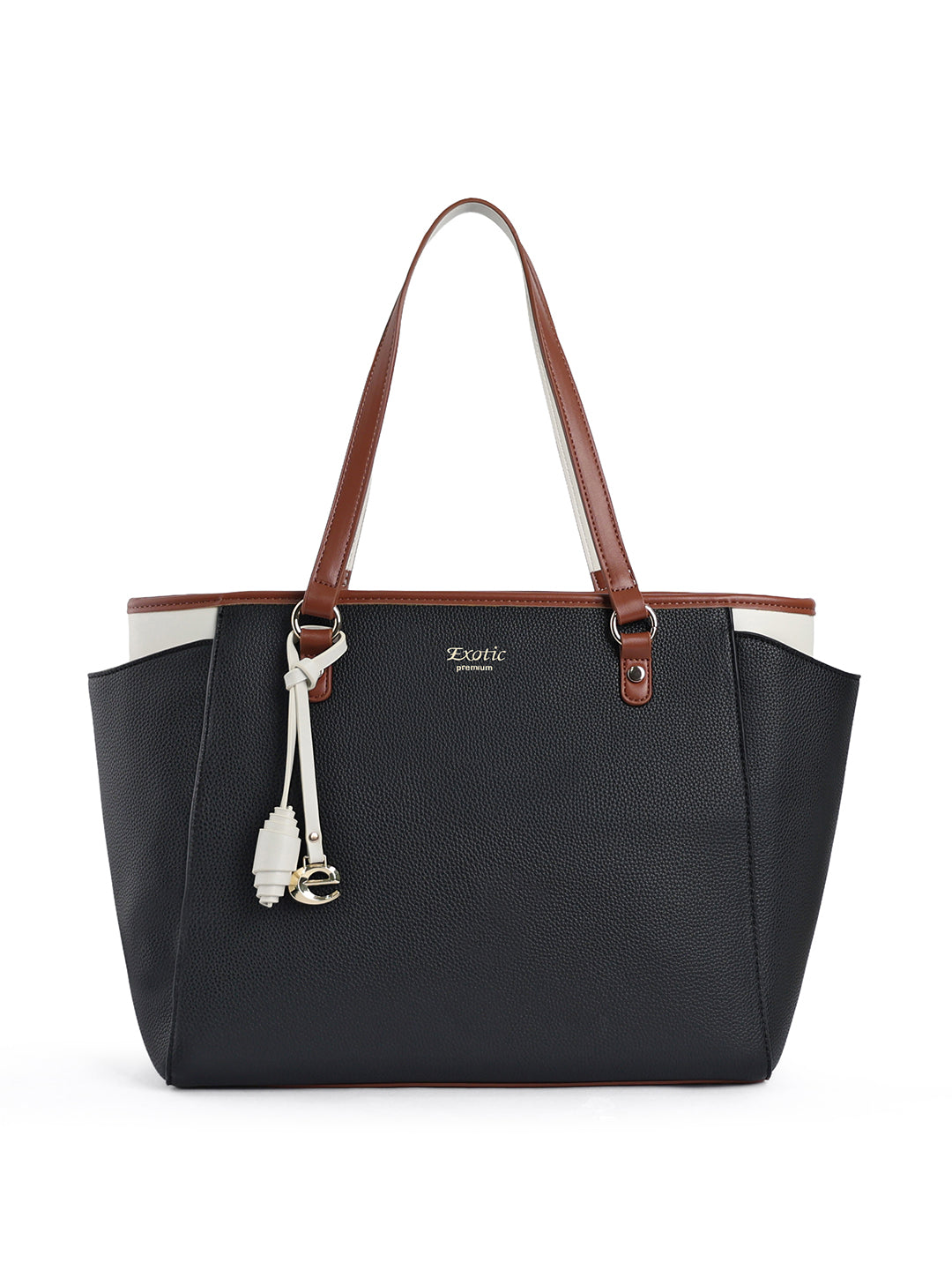 Exotic Amara Structured Black Tote Bag