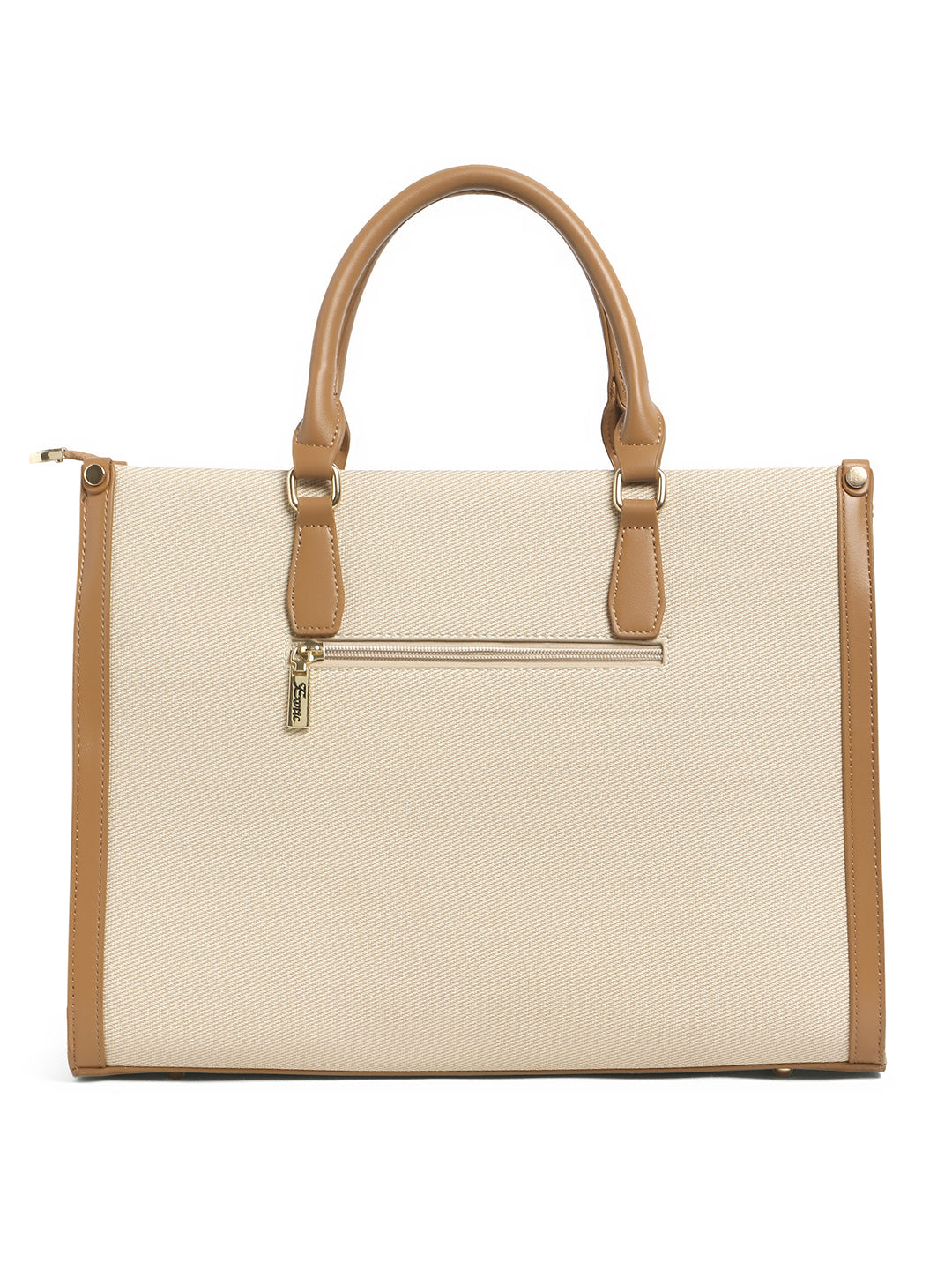 Exotic Structured Executive Oversize Tote/Hand Bag (Beige)