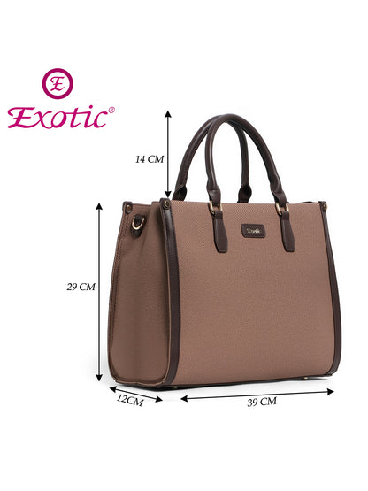 Exotic Structured Executive Oversize Tote/Hand Bag (Wine)