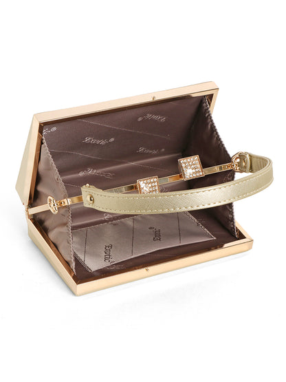 Exotic Premium Convertible Style  Frame Bridal Bag (Gold)