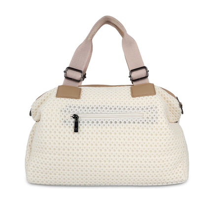 Exotic Premium Mesh Fabric Hand & Sling Bag with Multiple Compartments and Adjustable Strap