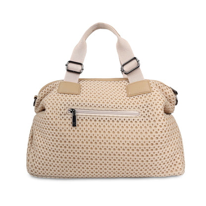 Exotic Premium Mesh Fabric Hand & Sling Bag with Multiple Compartments and Adjustable Strap