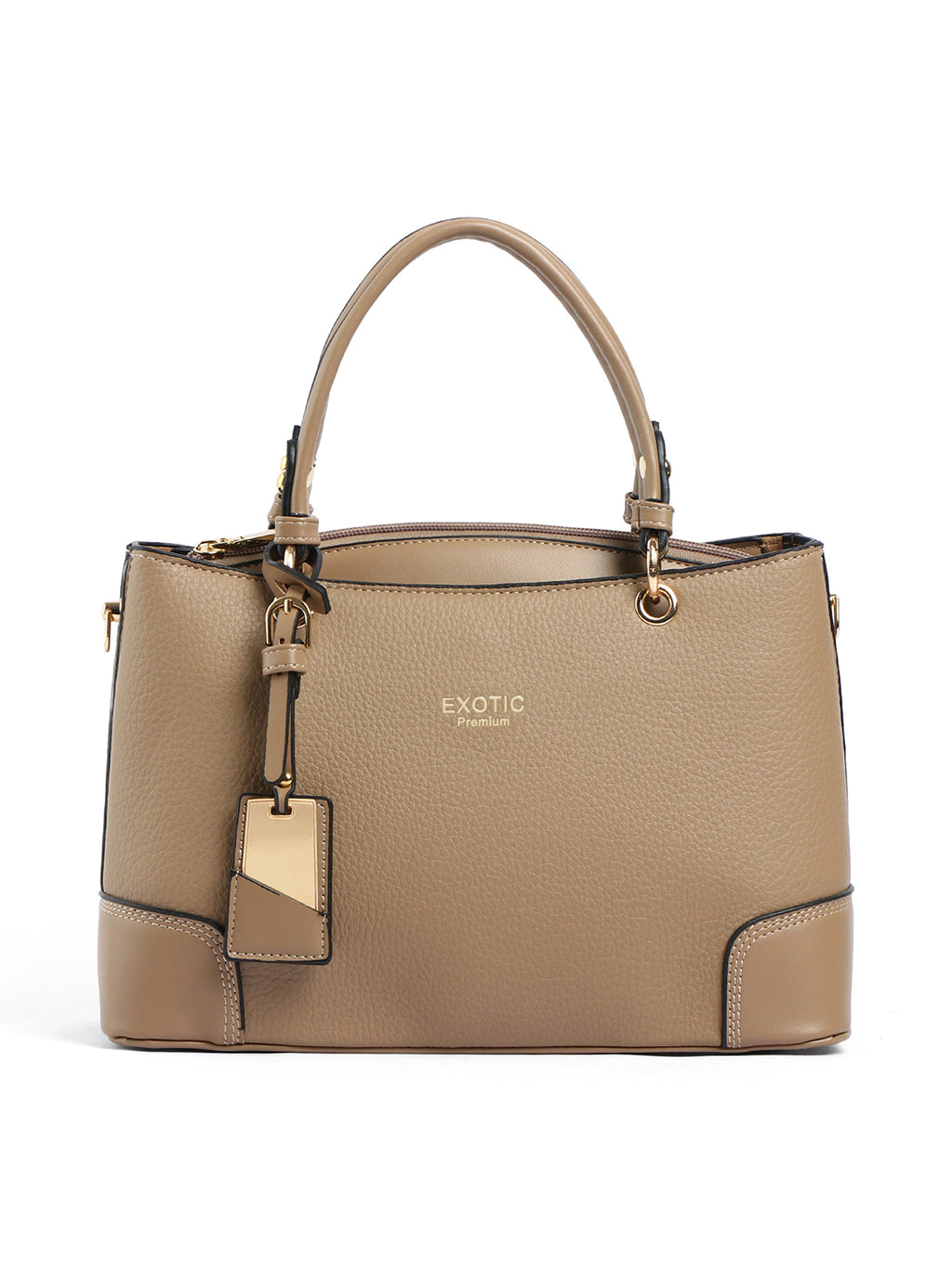 Exotic Caramel Edge Structured Handbag