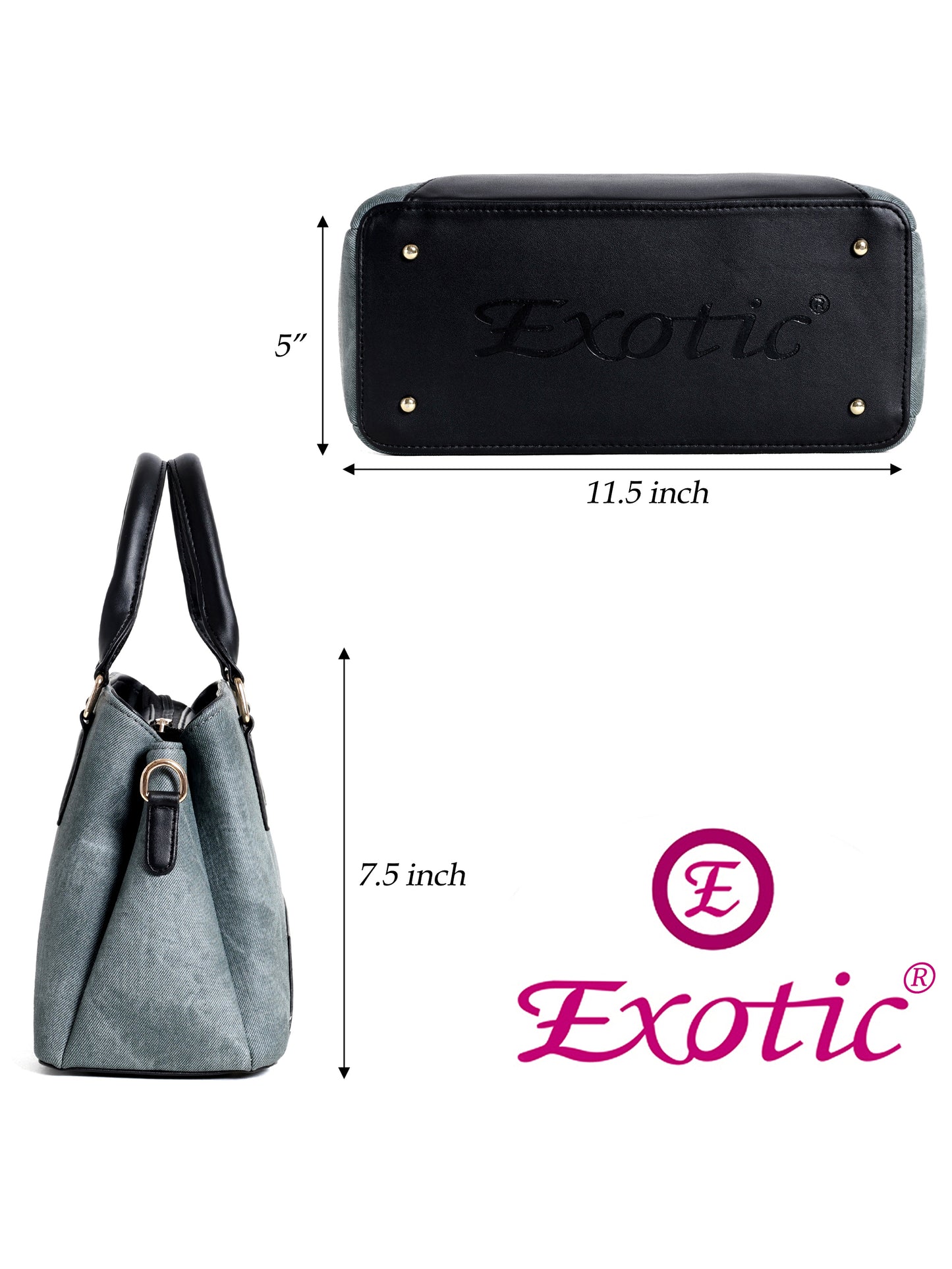 Exotic Three section Denim Bag