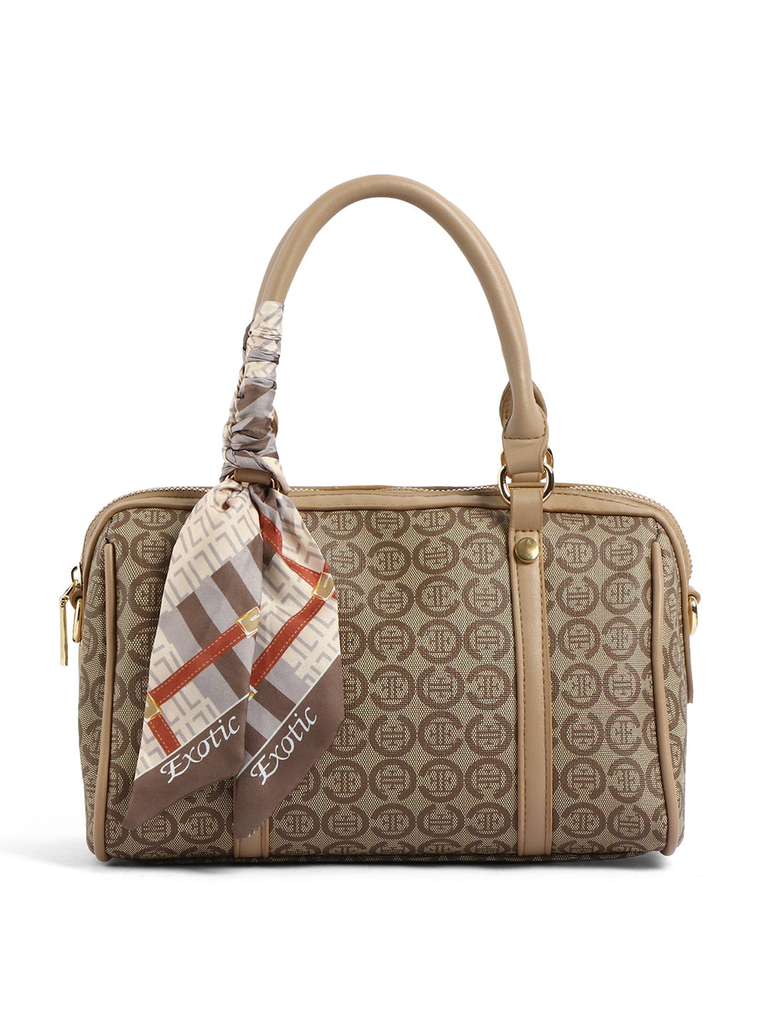 Exotic Monogram Pattern Top Handheld Handbag
