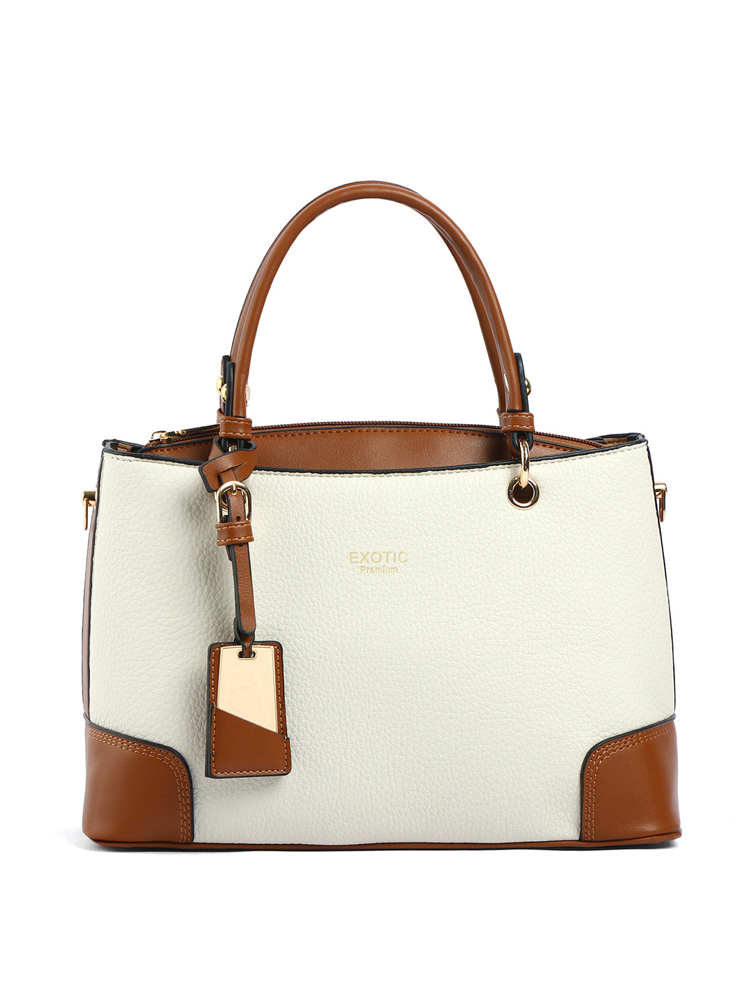 Exotic Caramel Edge Structured Handbag