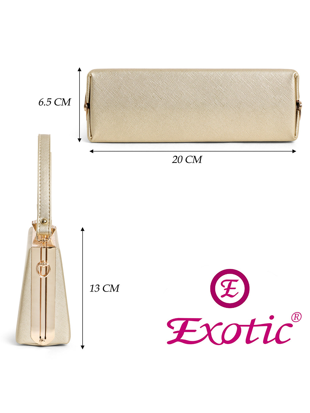 Exotic Premium Convertible Style  Frame Bridal Bag (Gold)