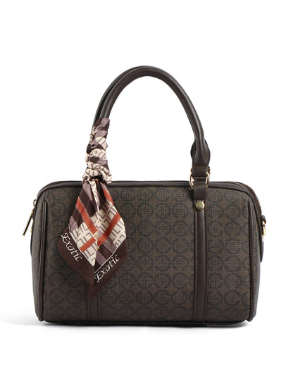 Exotic Monogram Pattern Top Handheld Handbag