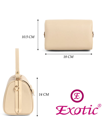 Exotic Premium Convertible Style Elegant Handbag (Off White)
