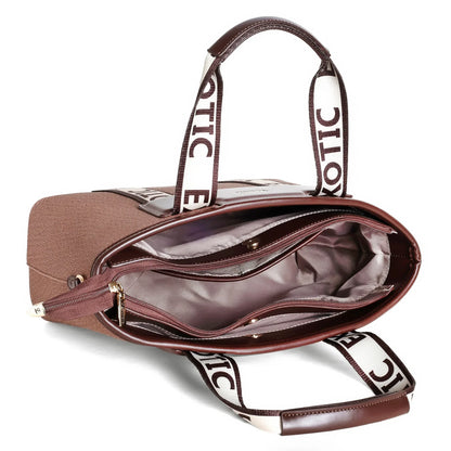 Exotic Premium Logo-Strap Women’s Tote Handbag - exoticstore