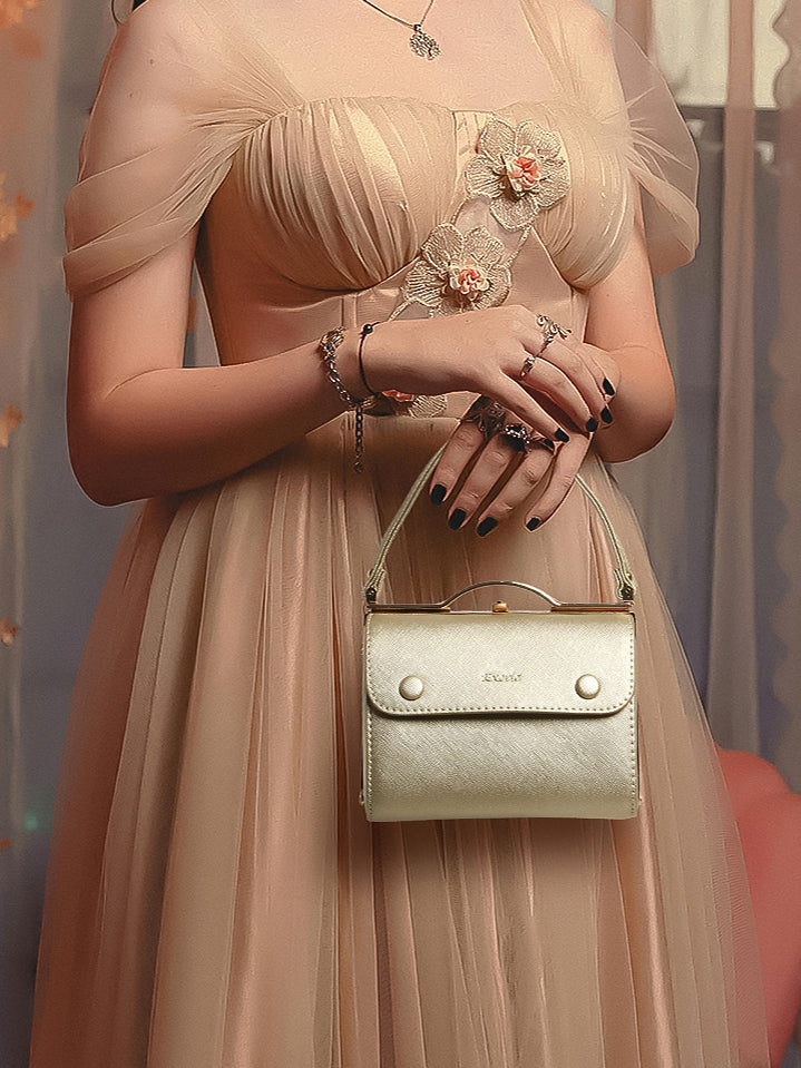 Exotic Premium Convertible Style Elegant Handbag (Gold)