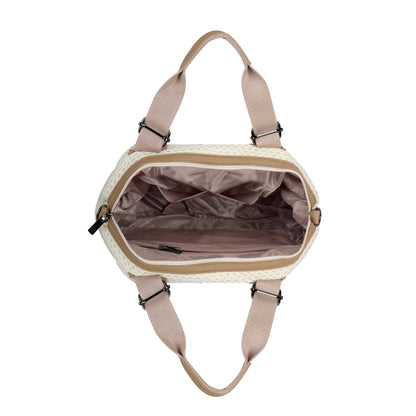 Exotic Premium Mesh Fabric Hand & Sling Bag with Multiple Compartments and Adjustable Strap