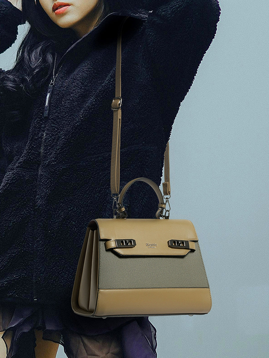 Exotic Dualtone Textured Handbag
